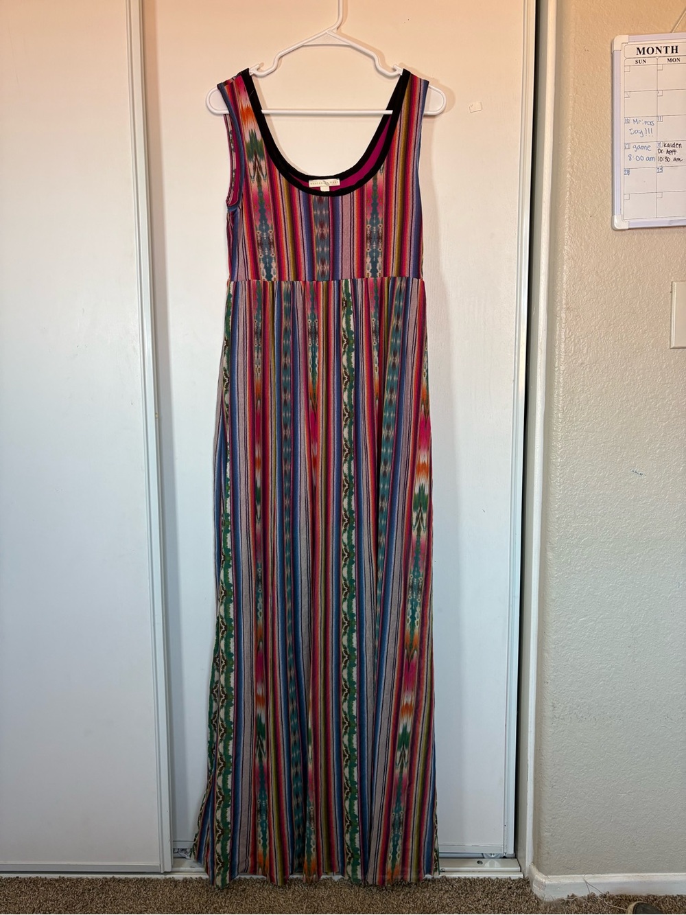 Westonโ Wear Womenโs Long Dress Large Aztec Boho Maxi Sleeveless